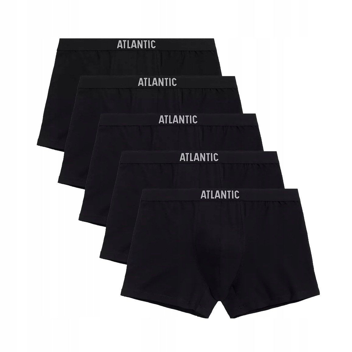 Atlantic Pánské bavlněné boxerky slipy pohodlné 011 5-pack černé XL