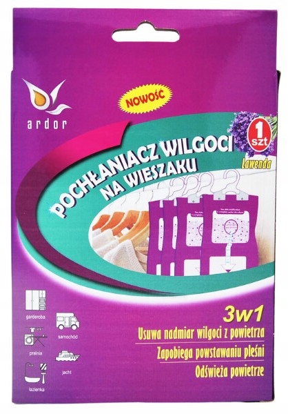 

Pochłaniacz Wilgoci Na Wieszaku Do Szaf Lawenda