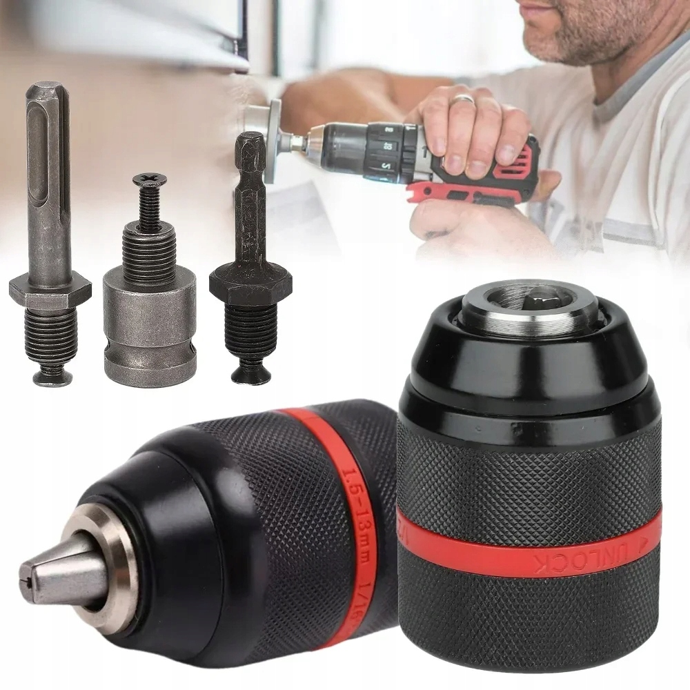 NOWY UCHWYT GŁÓWKA WIERTARKI SAMOZACISKOWY 1.5-13mm 1/2 + ADAPTER SDS+
