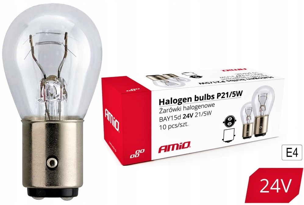Żarówki Halogenowe P21/5W BAY15D 24V 21W/5W 10szt.