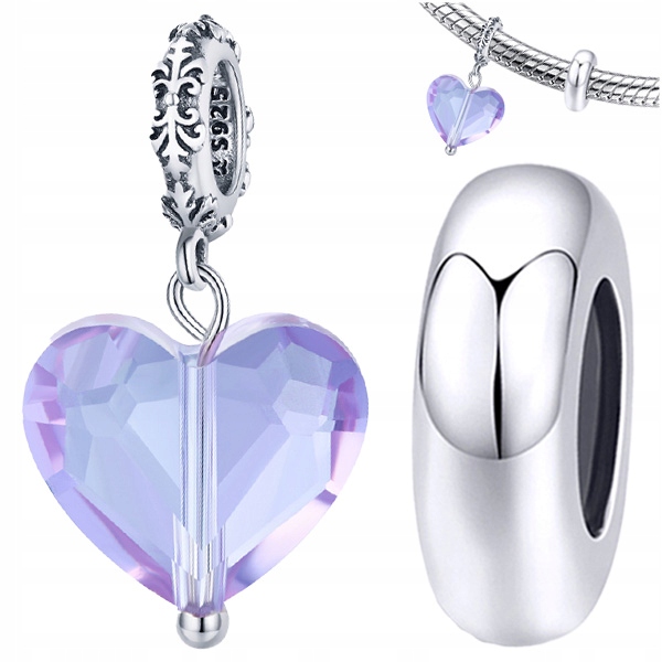 

Charms Zestaw Serce Stoper srebro pr 925 2szt