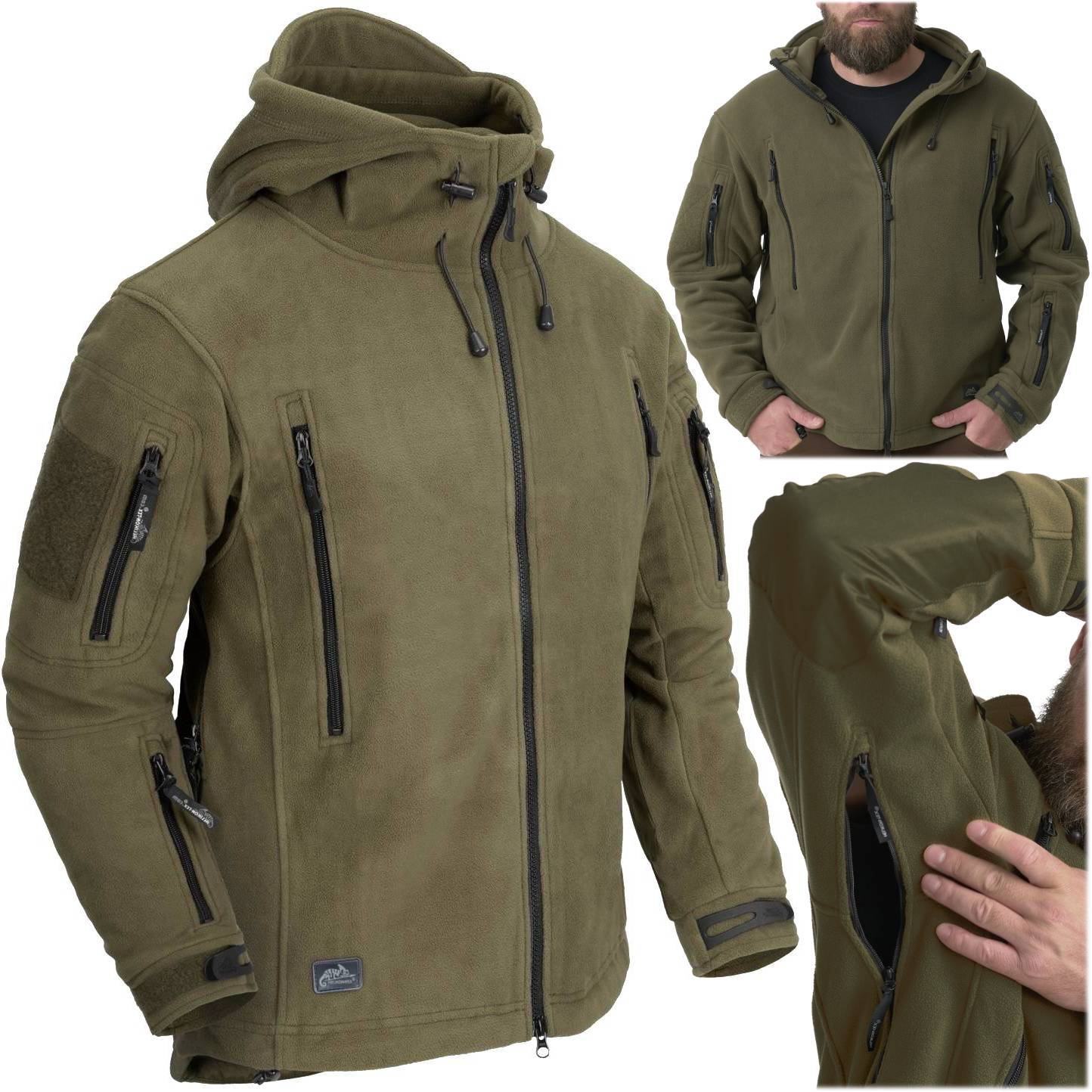 Mikina Fleecová s kapucí rozepínací Polar Helikon Patriot Olive Green vel. L