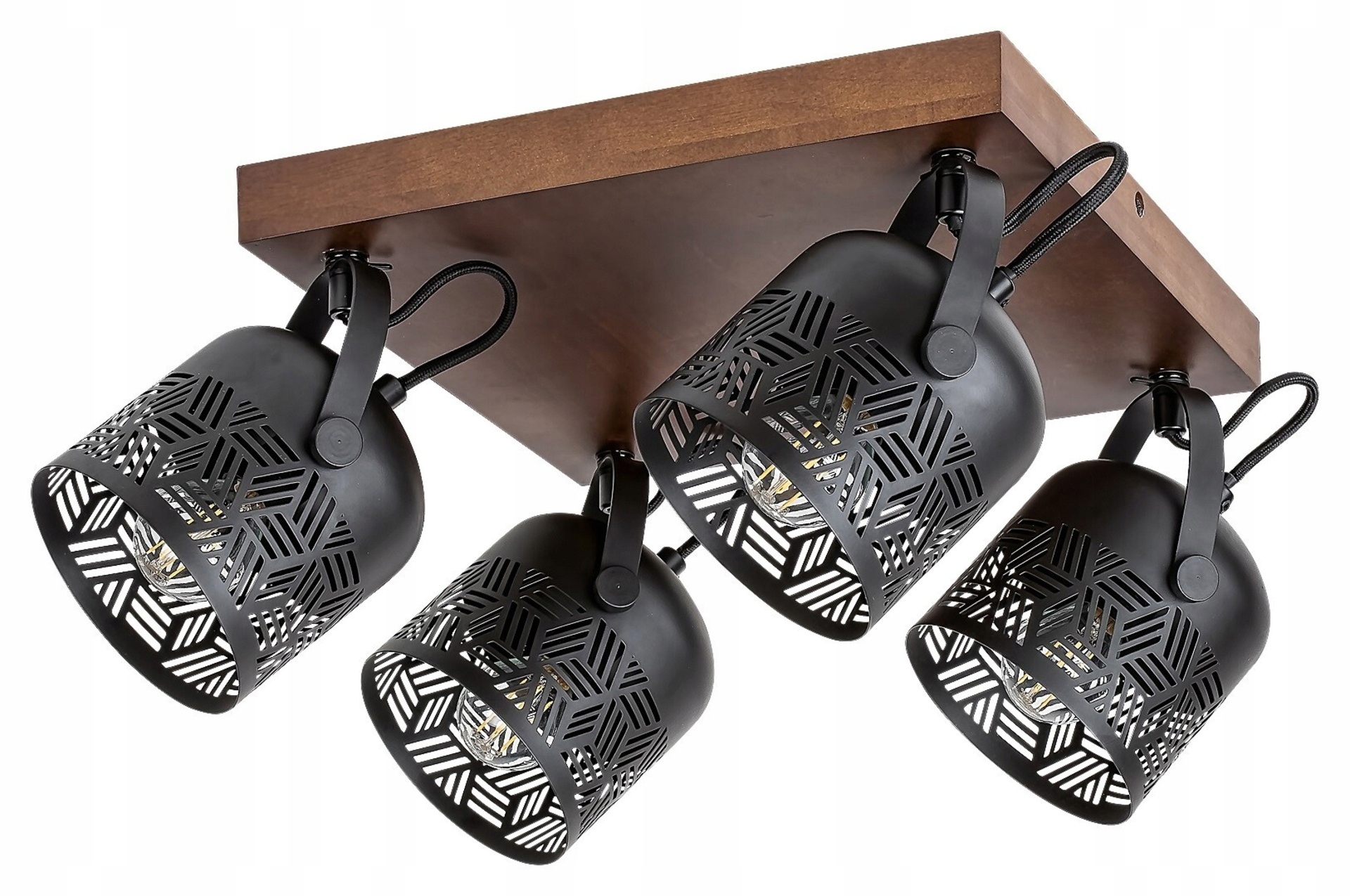 Rabalux Rotom bodové svietidlo E14 4x40W orech/čierna, kov-drevo, IP20