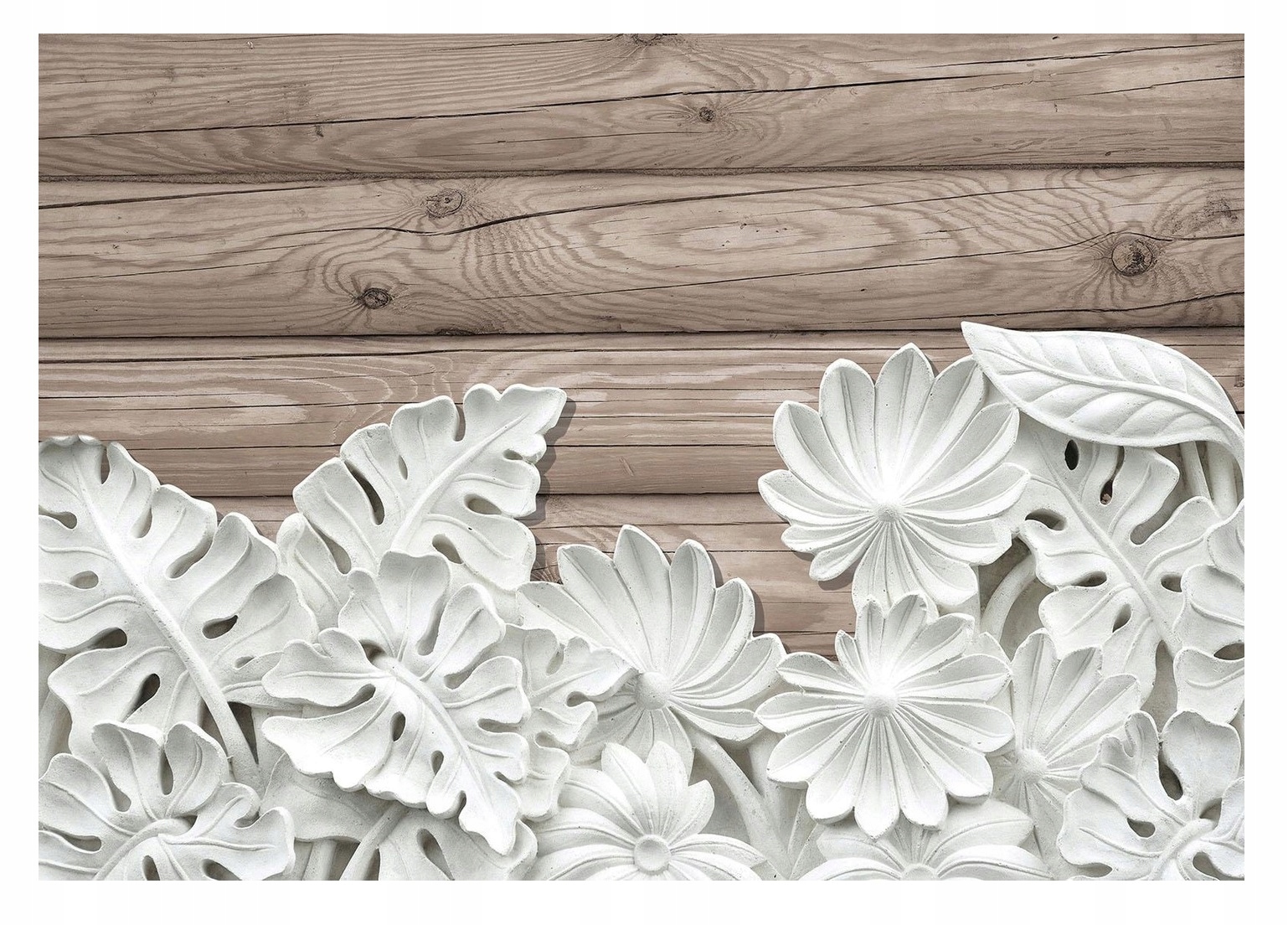 Tapeta Dosky Drevo Imitácia Listy Fototapeta Na Flizeline Stenu 368x254