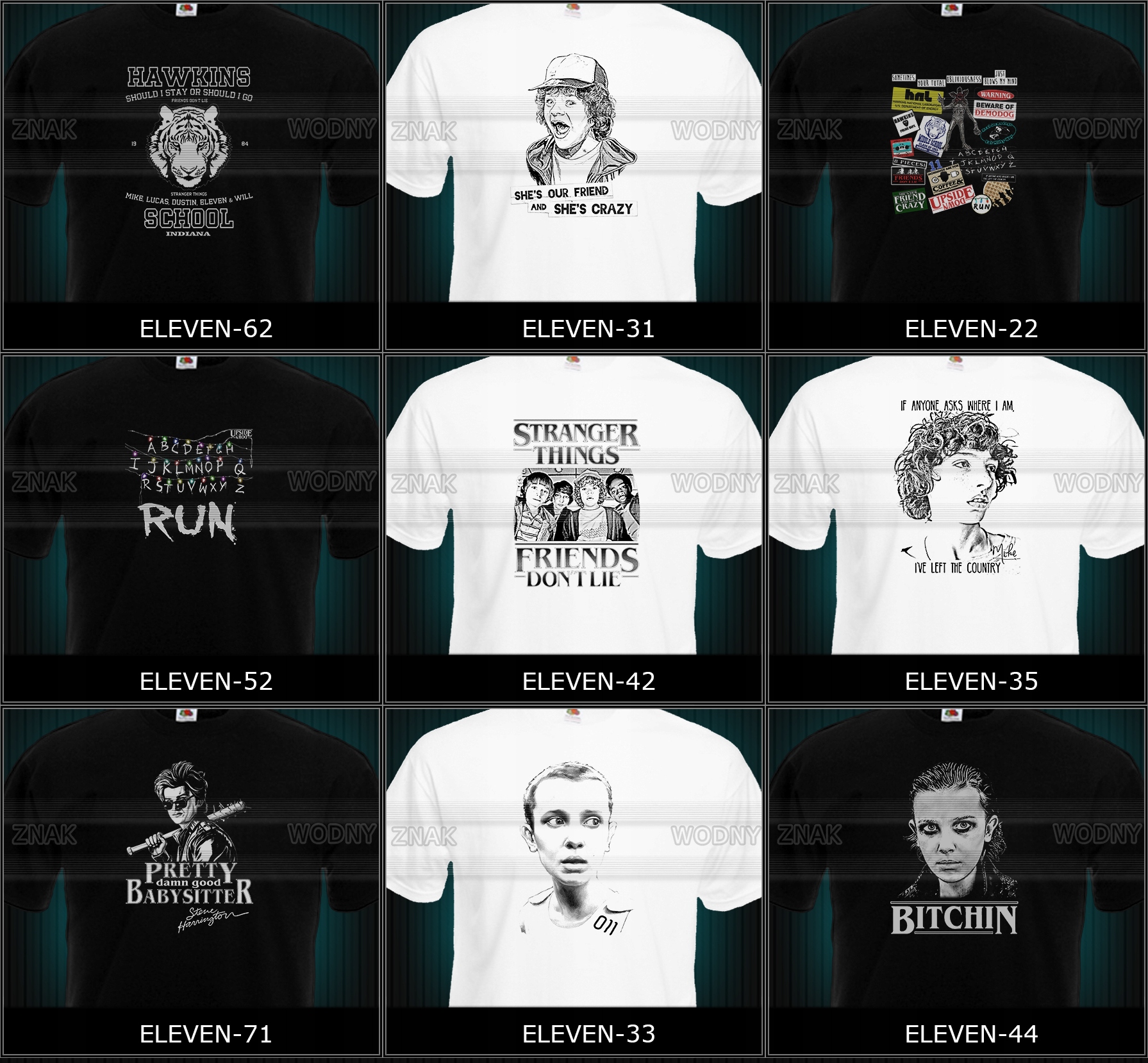 WuKa koszulka stranger things różneRodzaje WZORY! Rozmiar inny