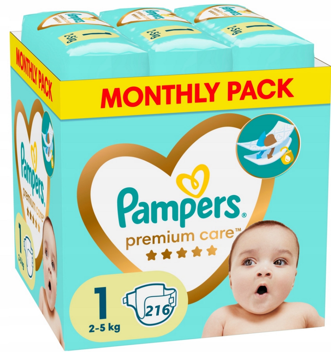 Pampers Premium Care 1 216 szt. 2-5 kg Pieluszki