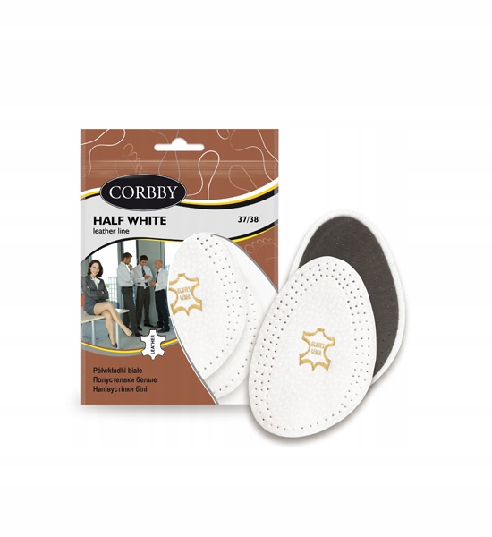 

Białe Skórzane Półwkładki do Butów Corbby r. 35-36