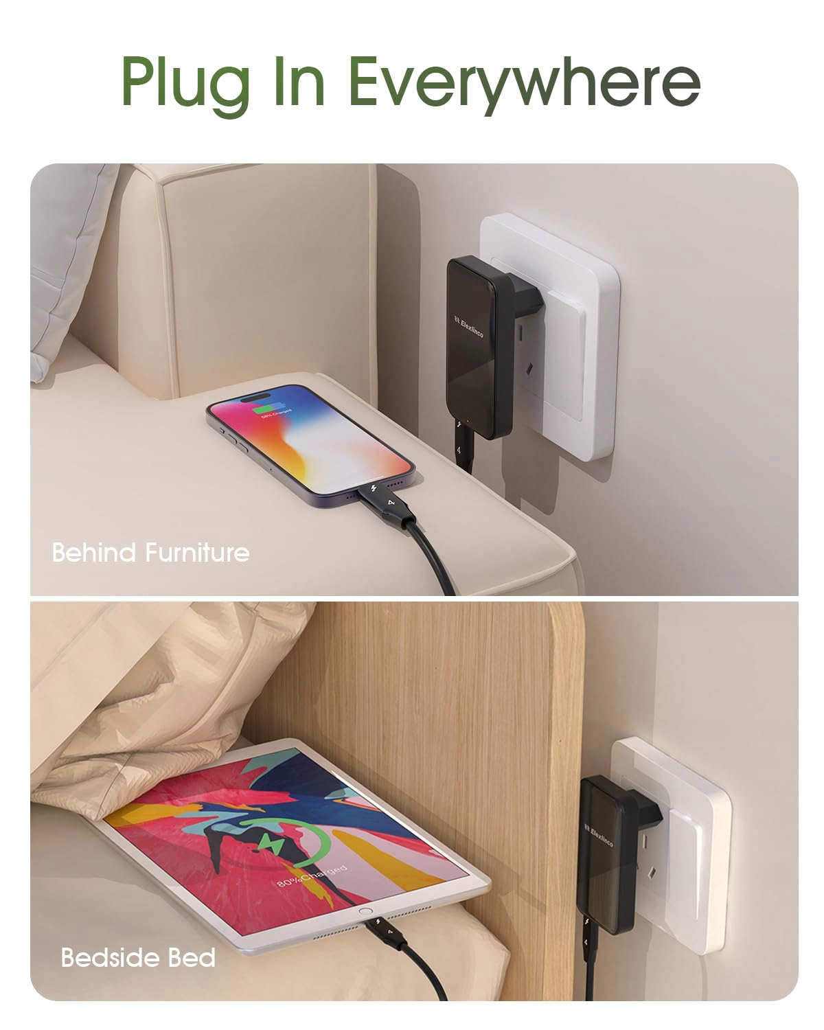 ELEXLINCO Ładowarka USB C 35W 2-Port Szybkie Ładowanie PD 30 Adapter — miniatura 4
