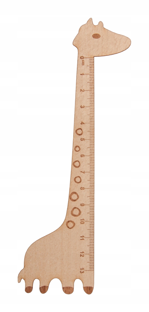 

Cienka lekka drewniana linijka żyrafa 13cm