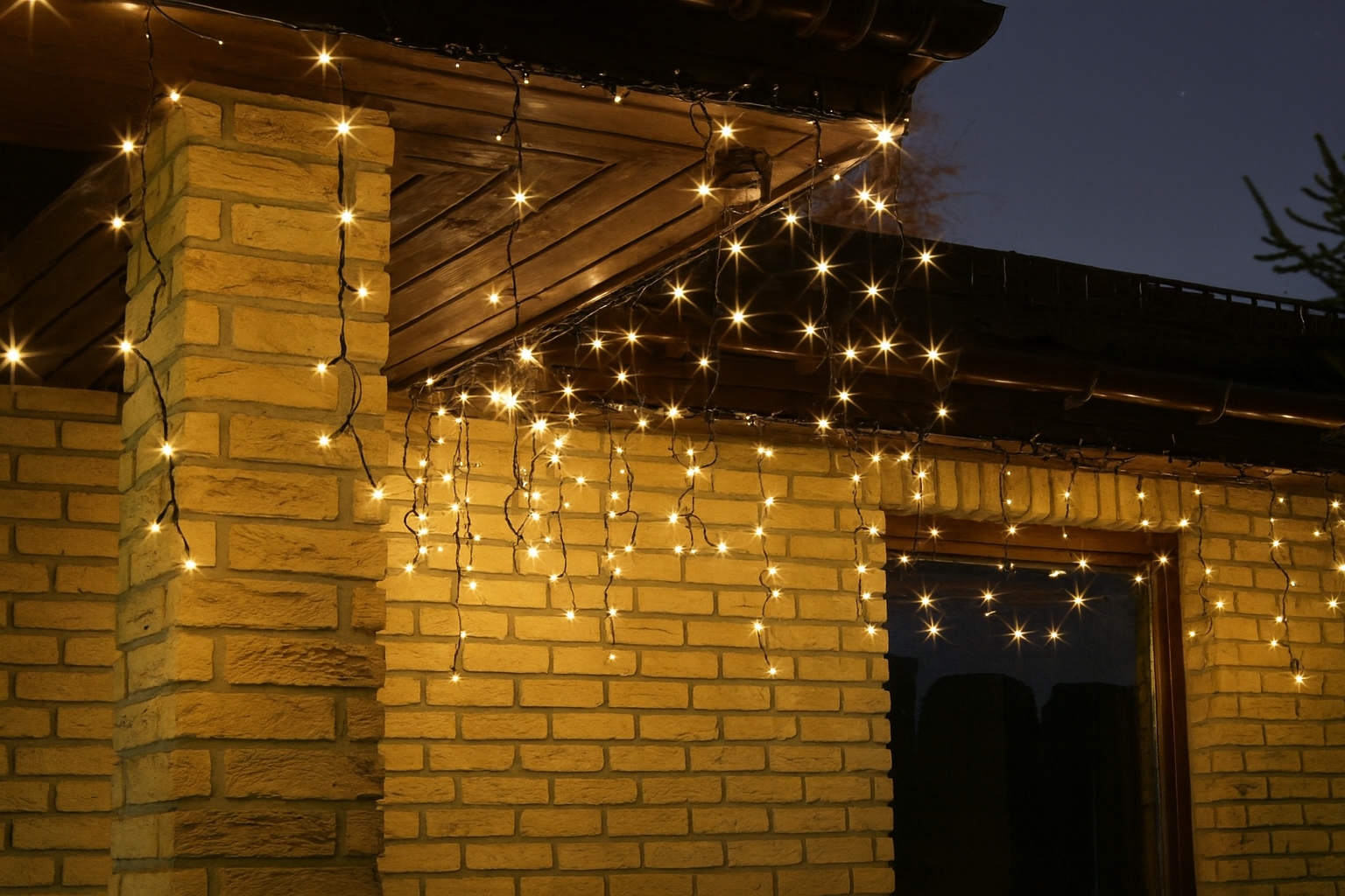 Girlanda 120 Led Teplá bílá, venkovní Led světelný řetěz, zelený silný kabel 8,7m, IP44