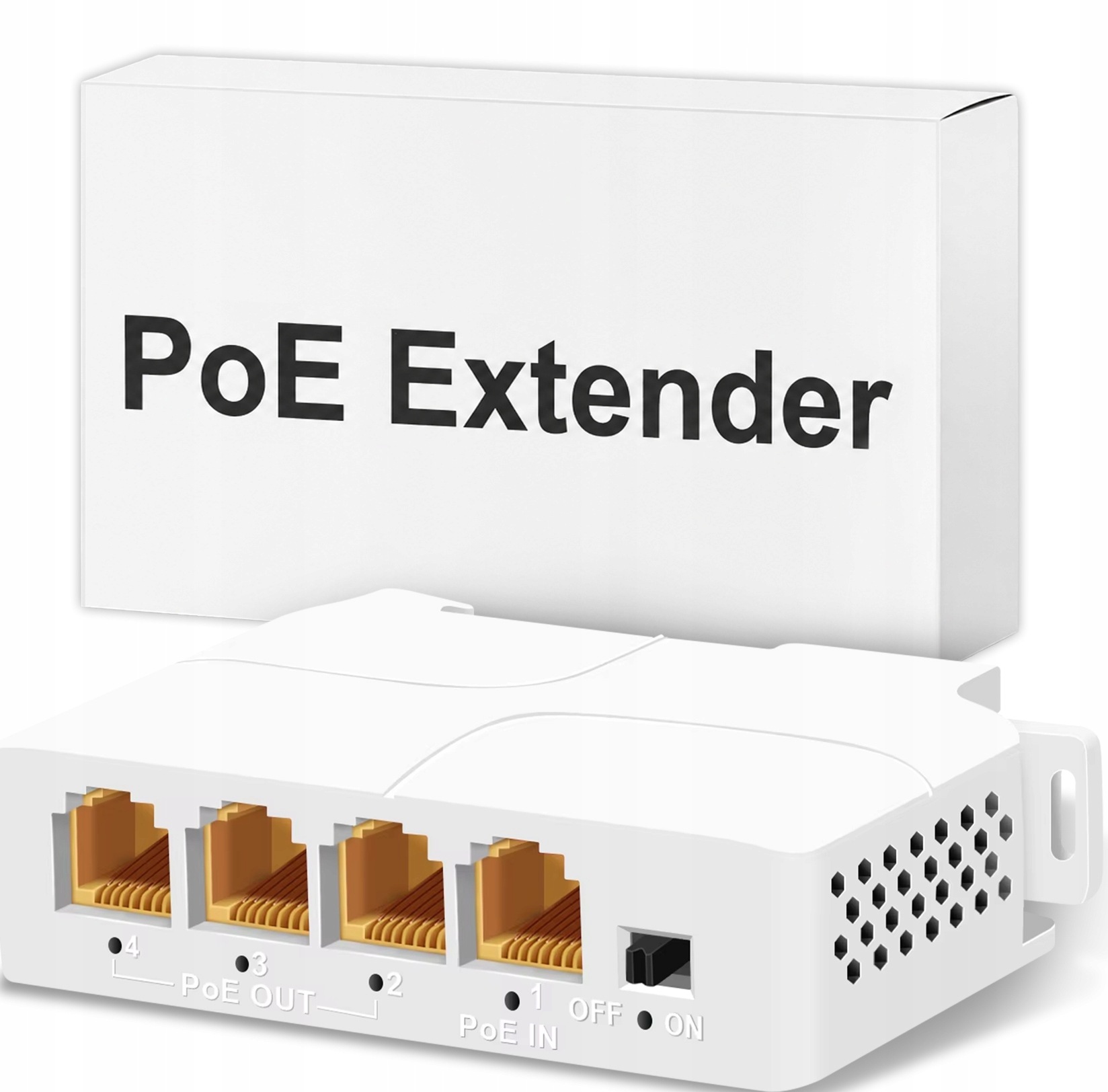 Switch PoE 4x RJ45 Extender Gigabit Ethernet Ieee Vlan Do Kamer 1000Mb/s