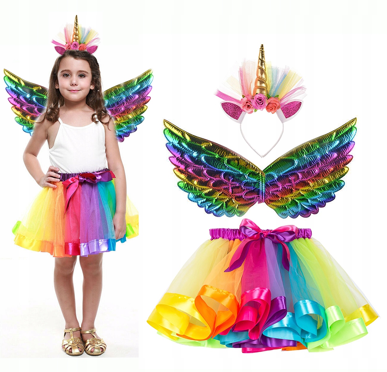 STRÓJ JEDNOROŻEC SPÓDNICZKA UNICORN PEGAZ 3-10 LAT