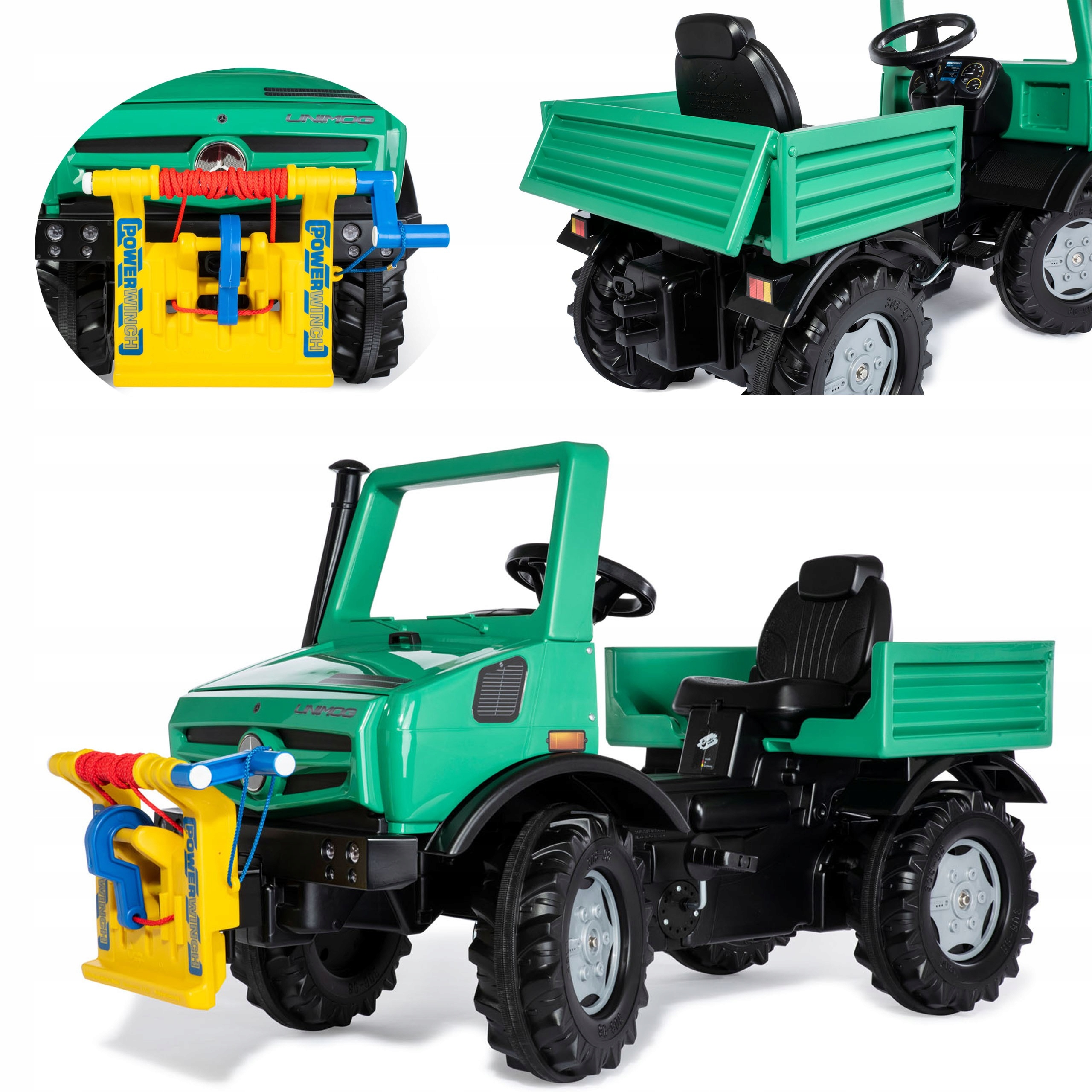 JEŹDZIK MERCEDES BENZ ROLLYUNIMOG WYCIĄGARKA SAMOCHÓD NA PEDAŁY ROLLY TOYS