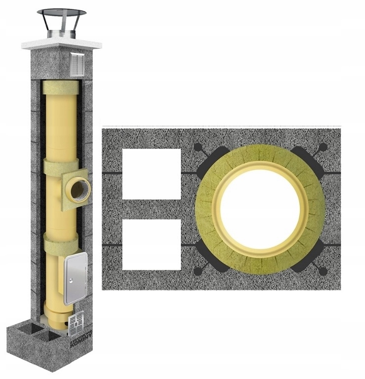 Keramický komínový systém KW2 fi 200 11 m, kompletní sada 36 x 54 cm