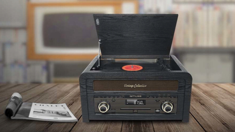 Gramofon MUSE MT-115 W CD BT USB AUX FM Czarny Marka Muse