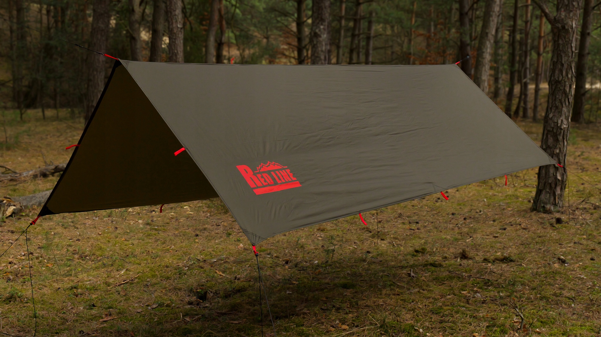 RedLine Tarp pro houpací síť TigerWood 3×2 m Olive+ závěs BlackSilk