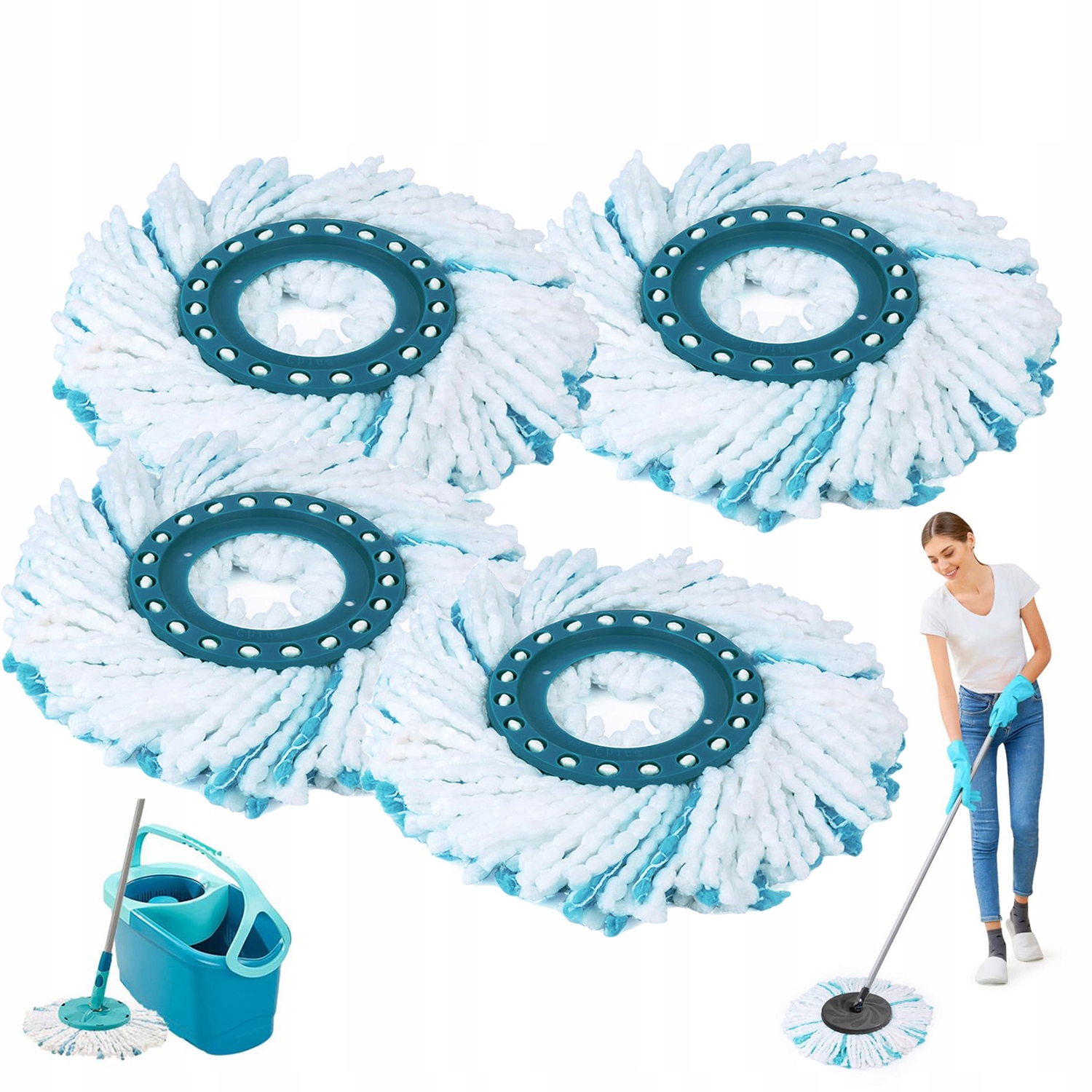 4 Ks Vyměnitelných Nástavců Pro Mikrosadu Mopu Leifheit Clean Twist Disc