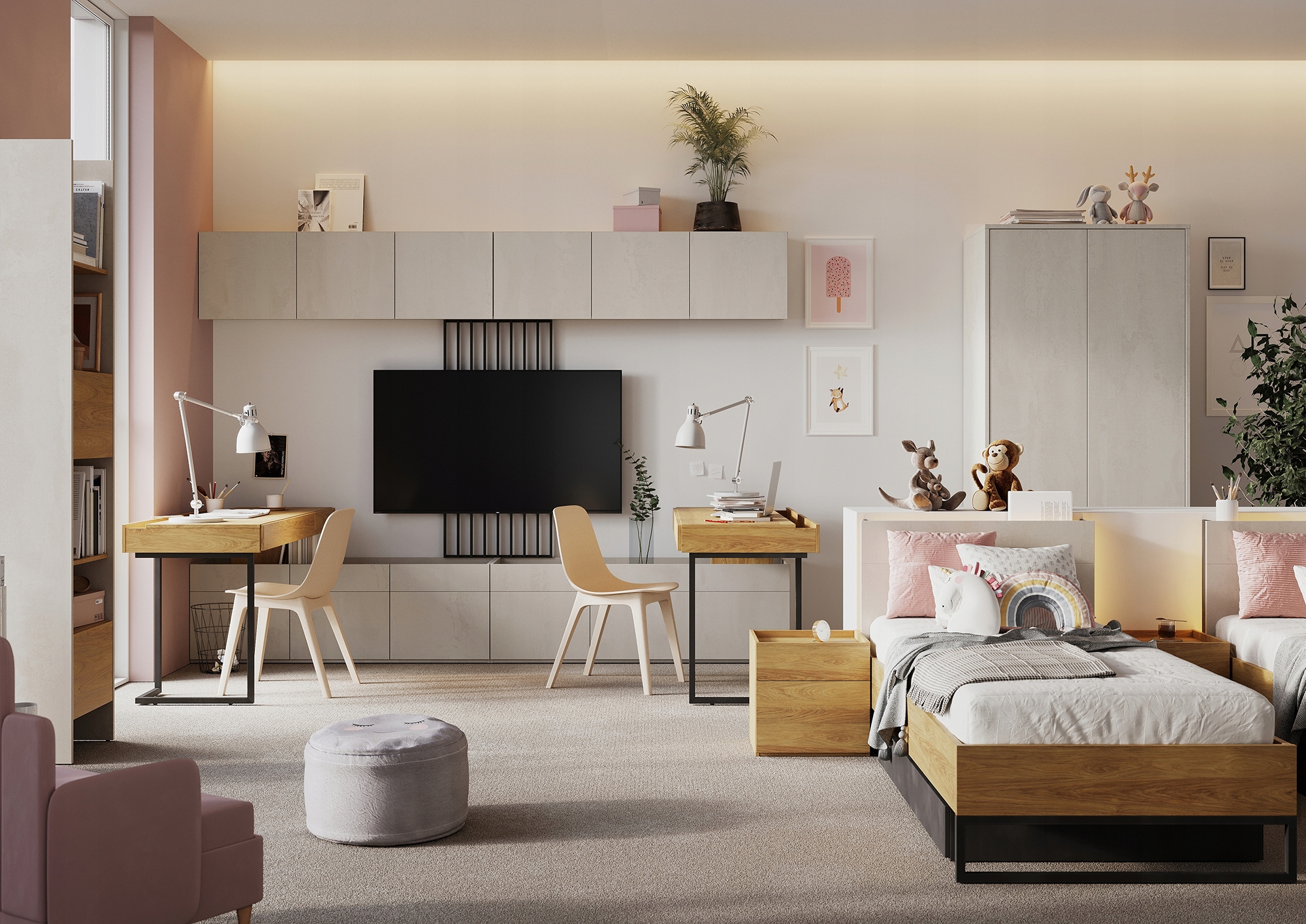 Regał TF-03 27 cm NOWOCZESNY system TEEN FLEX Materiał płyta laminowana