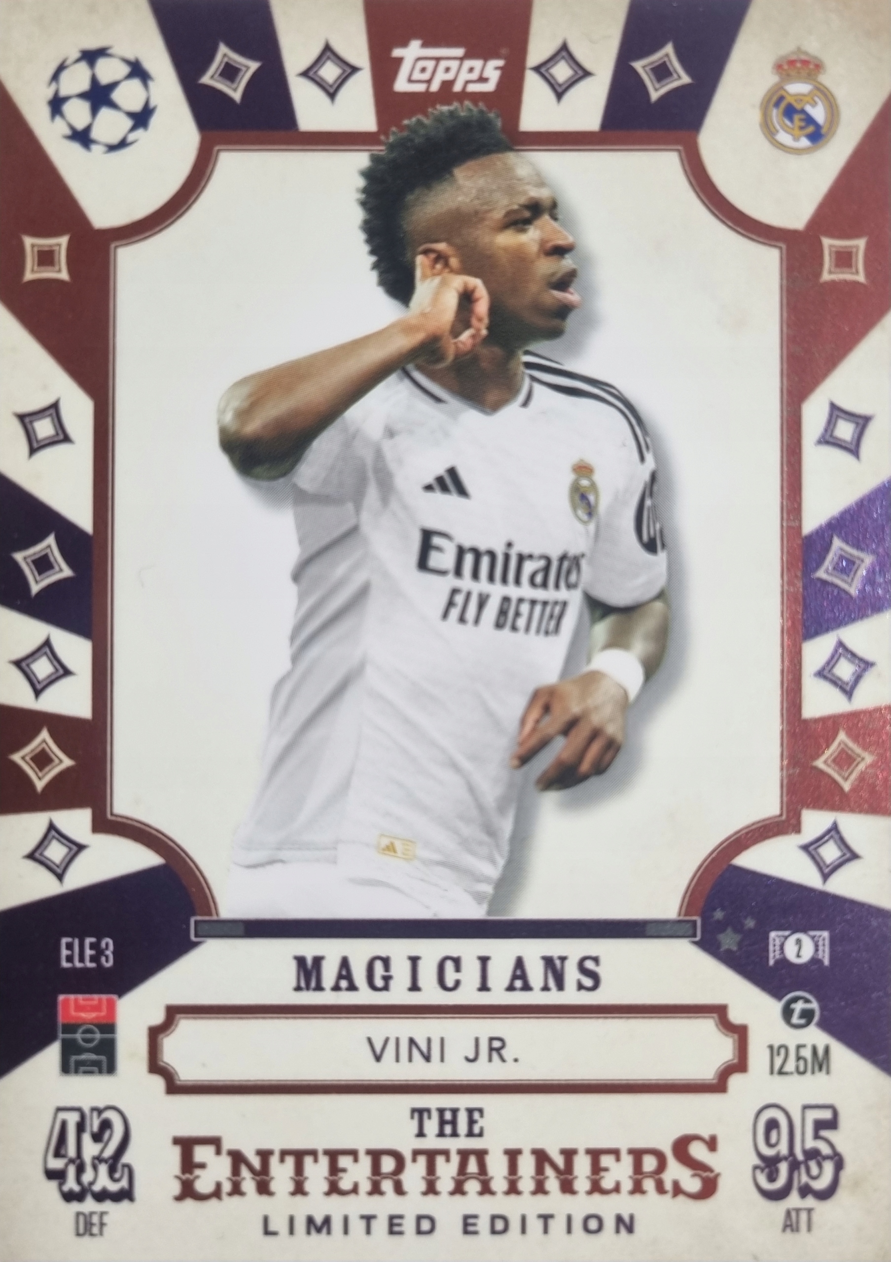 Topps Match Attax 2024/2025 Limited The Entertainers Vini Jr. Real Madryt