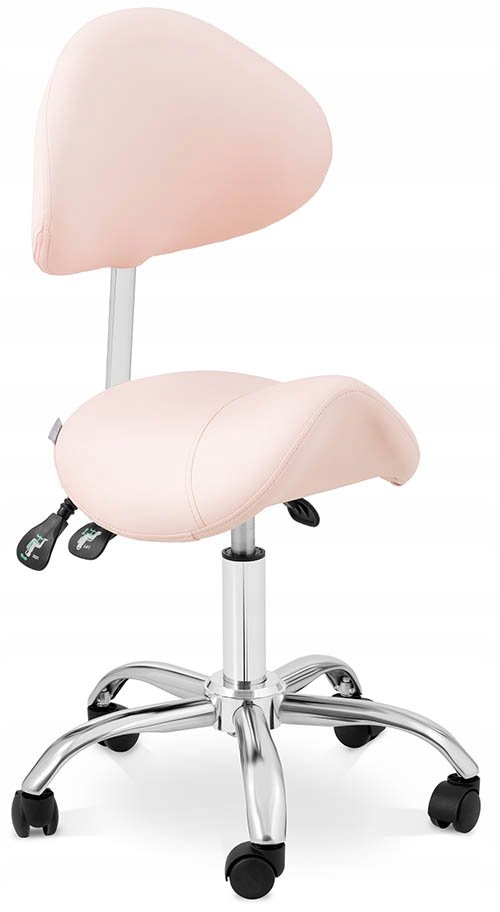 Mannheim Powder Pink růžové sedlové kosmetické křeslo s nastavitelným otočn