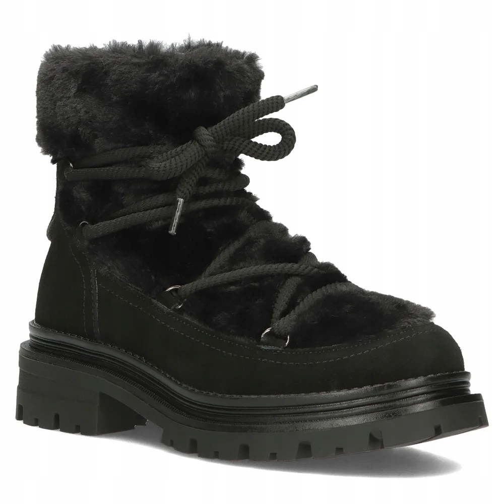 Buty damskie botki skórzane na platformie Filippo wiązane r.39