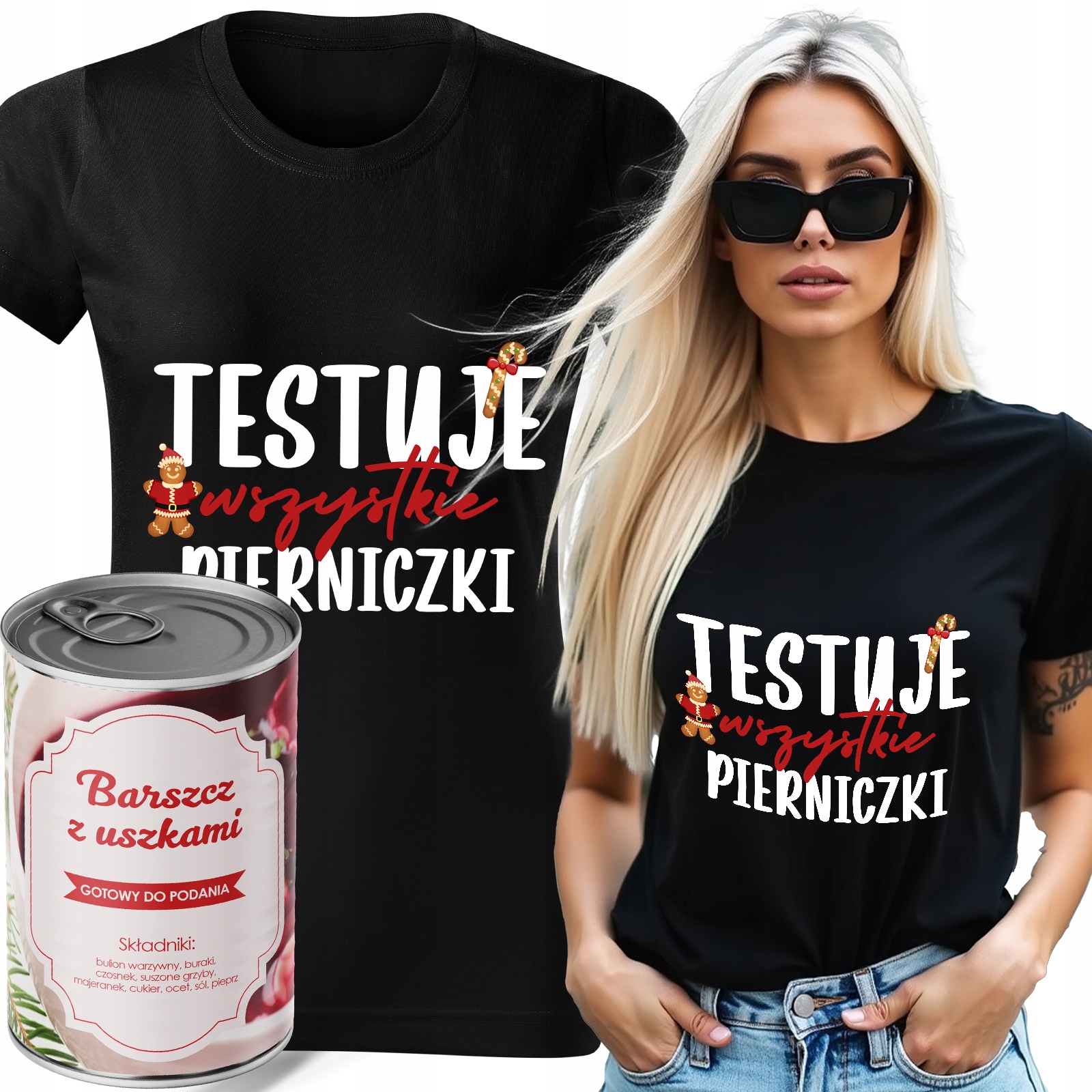 Tričko V Plechovce Boršč Černé Dárek Vánoční Dárkové Testování Perníčků S