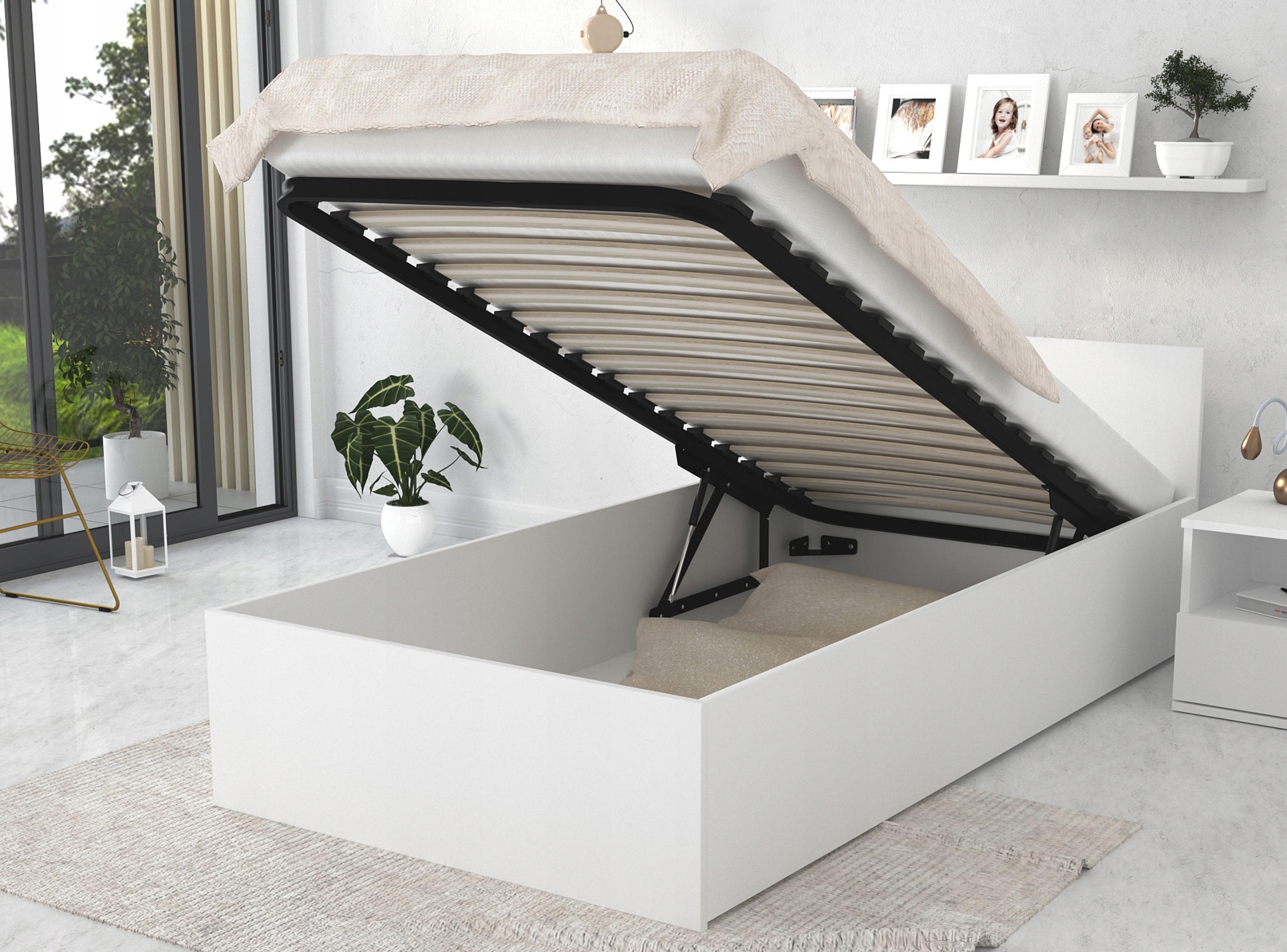 

Łóżko 90x200 stelaż metalowy materac Panama MM