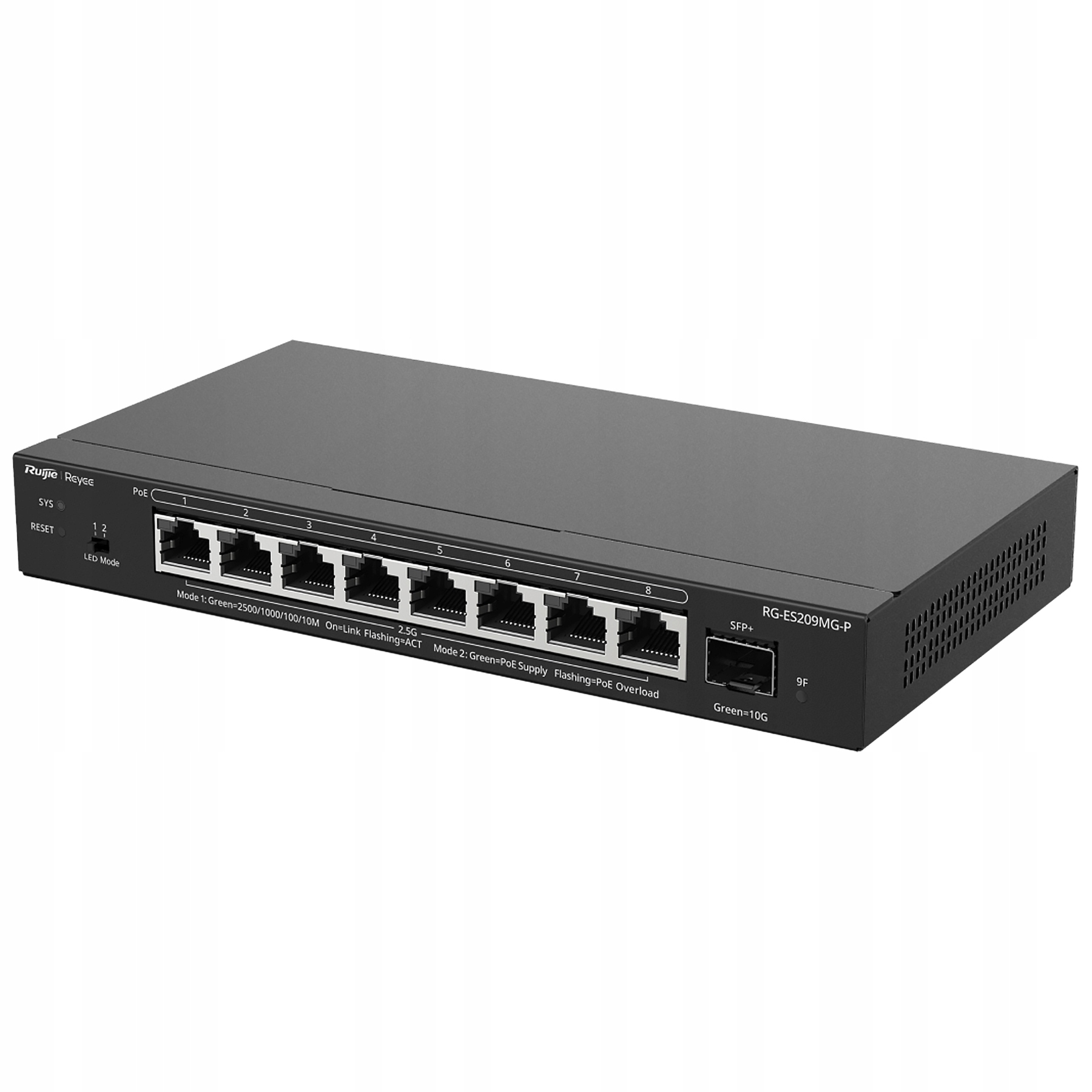 Prepínač Poe RG-ES209MG-P 8-PORTOVÝ 1X Sfp+ Reyee