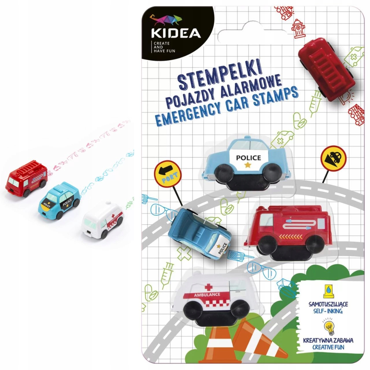 Stempelki Pojazdy alarmowe 3 sztuki Kidea/Derform