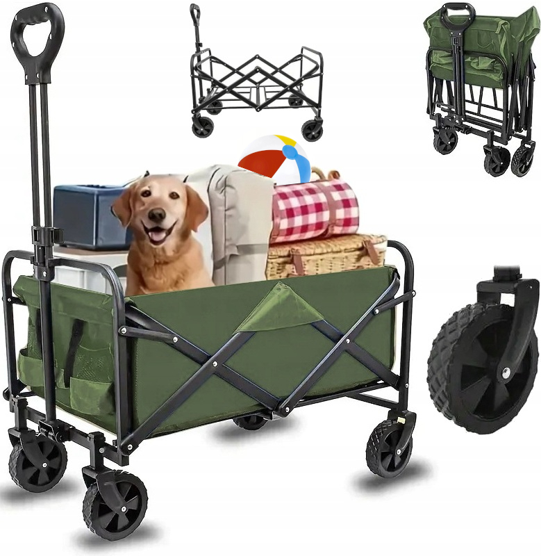 Wózek Transportowy Ogrodowy Taczka Przyczepka Turystyczny Składany Plażowy