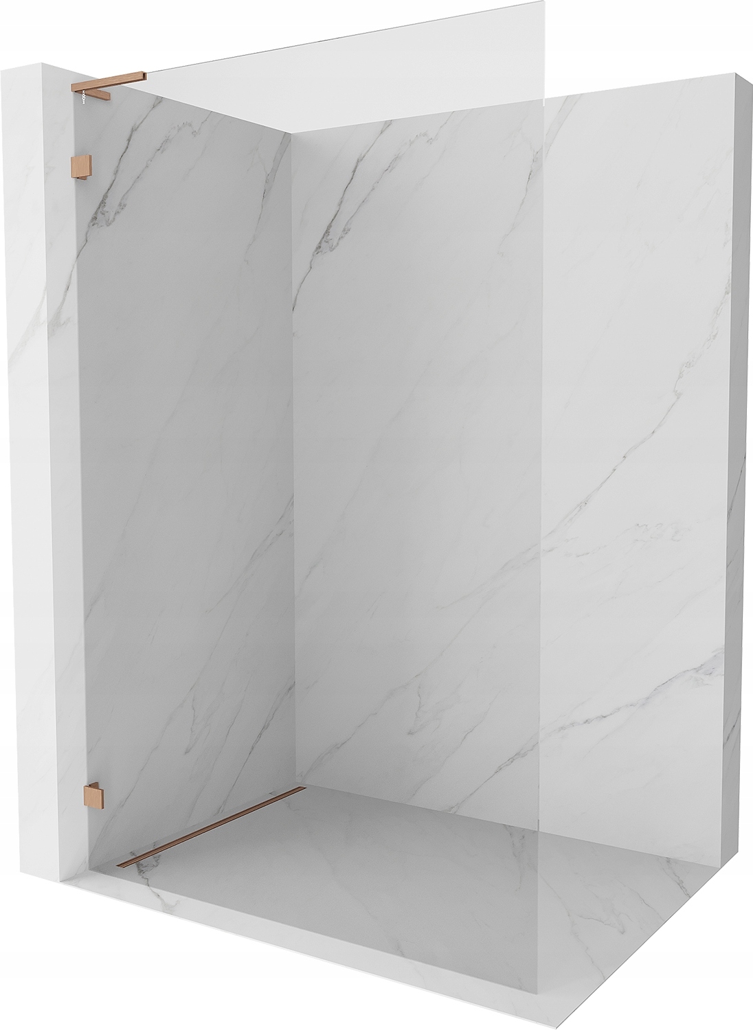 Mexen Lunar L Ścianka Prysznicowa Walk-in Lewa 110X200 Transparent Miedź