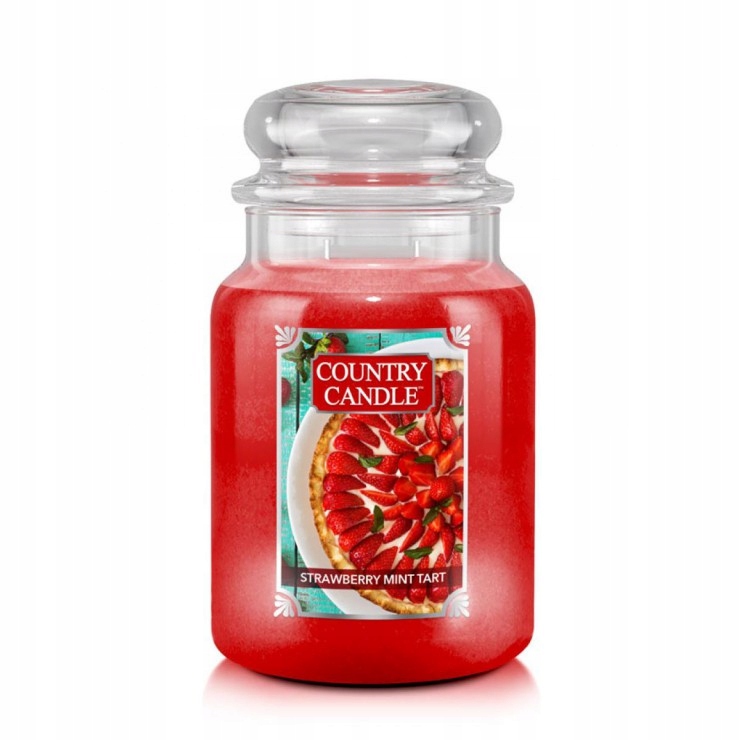 Strawberry Mint Tart Country Candle velká vonná svíčka se dvěma knoty