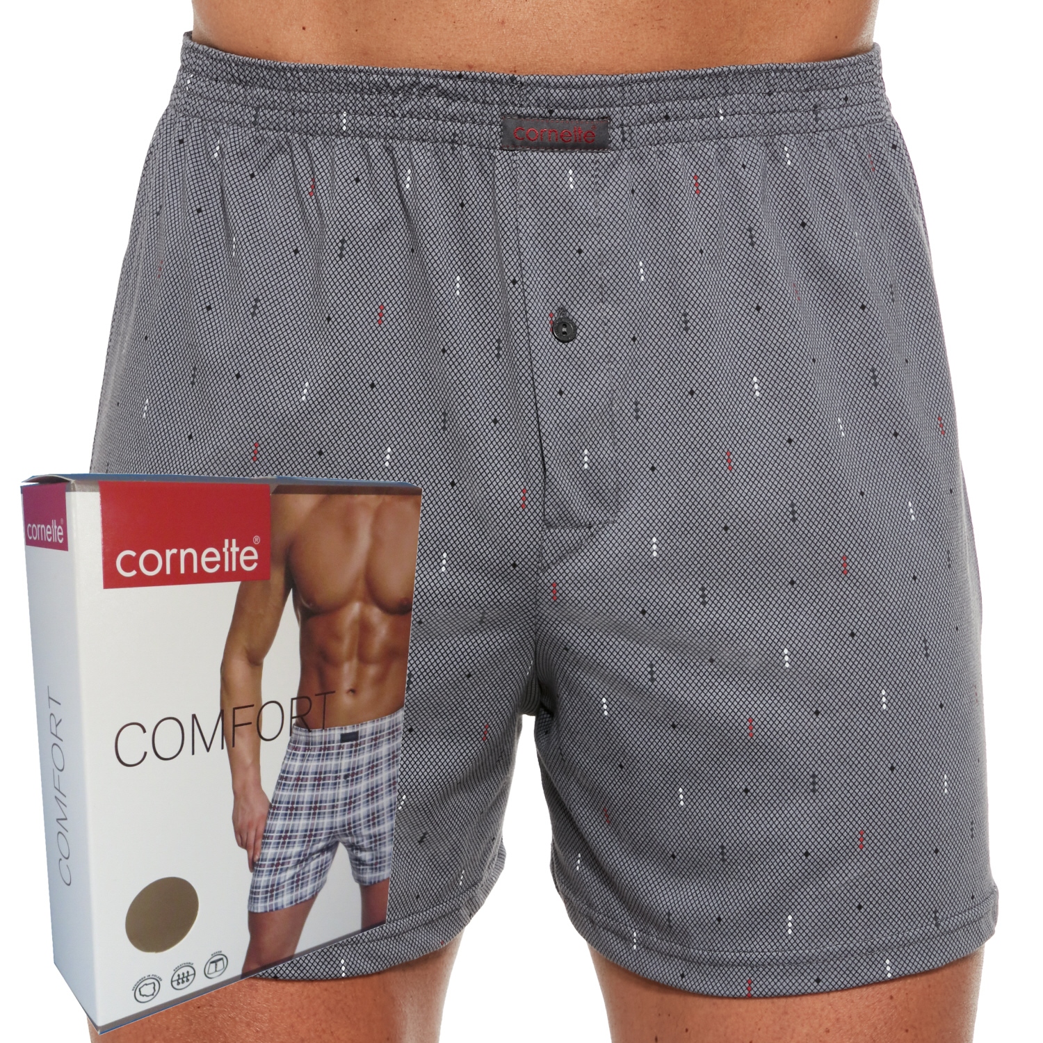 CORNETTE bokserki COMFORT box luźne 008/257 wzorek