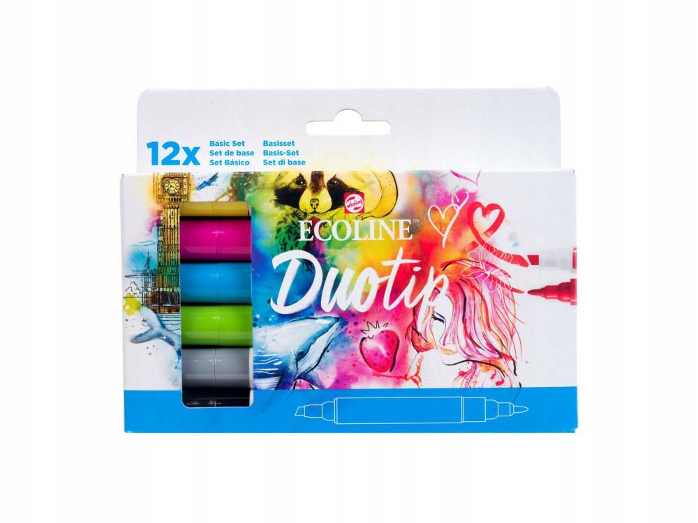 Ecoline Duo Tip sada 12 základních fixů