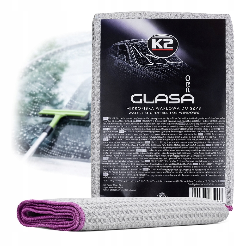 Mikrofibra waflowa do szyb luster okien K2 Glasa Pro 40x40cm 320 gsm
