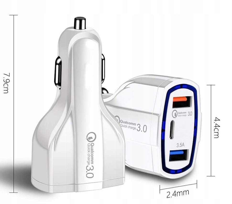 3A ŁADOWARKA SAMOCHODOWA USB QC 3.0 AMBIENT LED Producent GSM