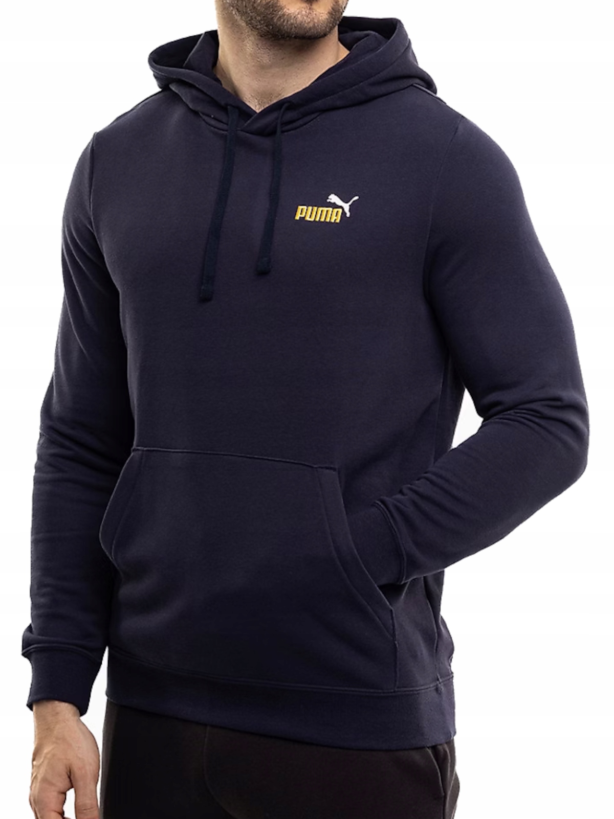 Mikina Puma s kapucí 684719-16 klokanka tmavě modrá malé logo S
