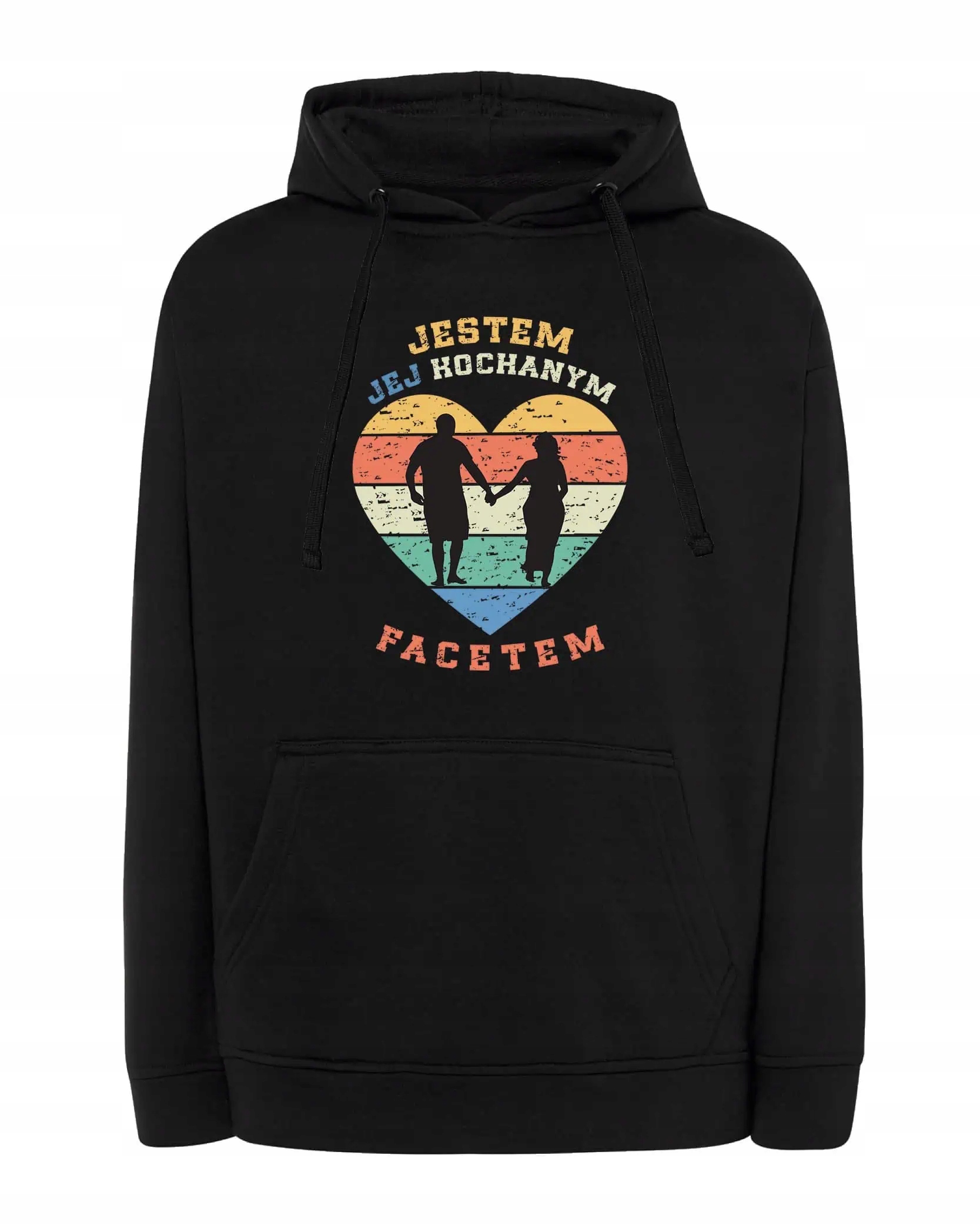 Mikina s kapucí Den kluka Milovaný chlap Dárek Černá L