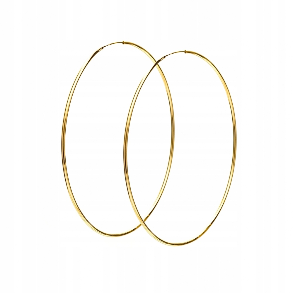 Kolczyki koła pozłacane Ania Kruk złote duże gładkie 5 cm srebro 925