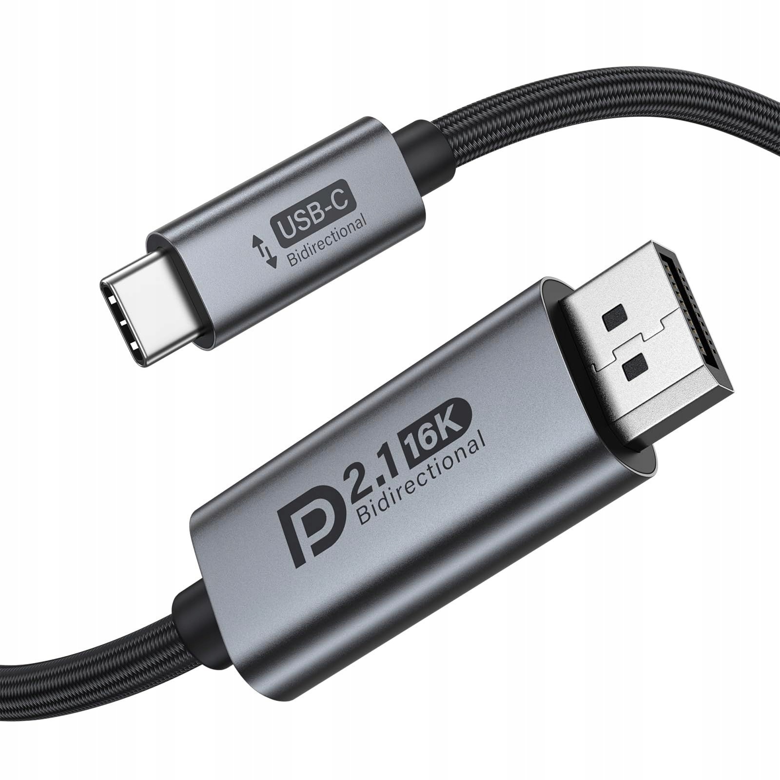 Kabel Usb-c na DisplayPort 2.1 obousměrný 80Gbps UHBR20 8K@120Hz – 3 m