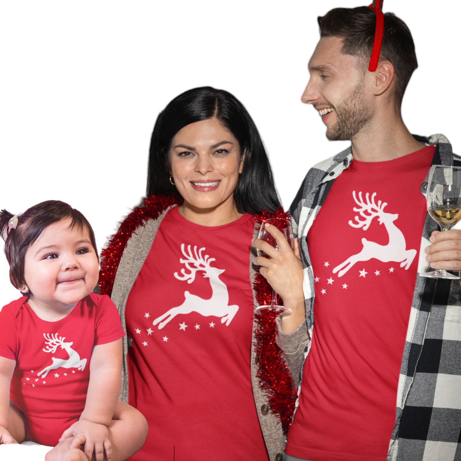 Vánoční trička pro celou rodinu 2+1 Rodinné body trička na sezení