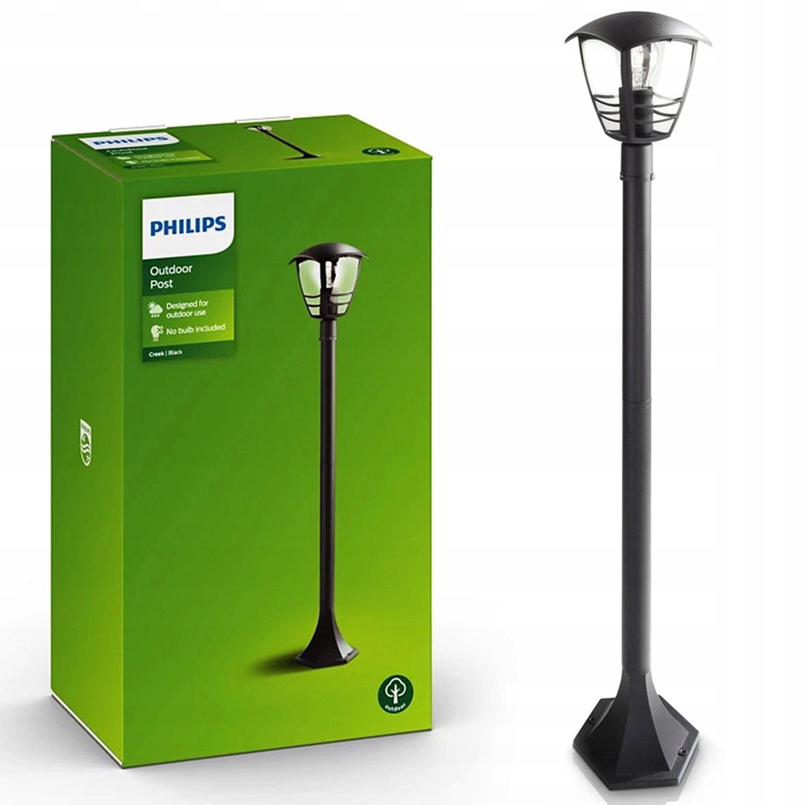 Vonkajšia záhradná lampa Stĺpik 99.5 cm Lampa E27 IP44 čierna Philips