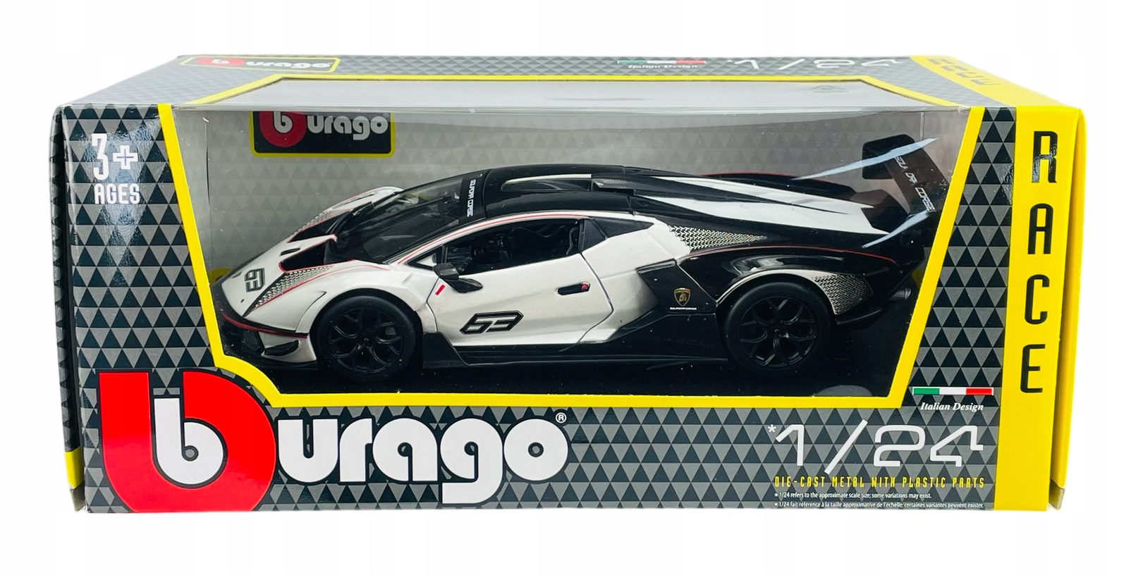 BBURAGO LAMBORGHINI ESSENZA SCV12 BIAŁY 1:24 NOWY Model Lamborghini