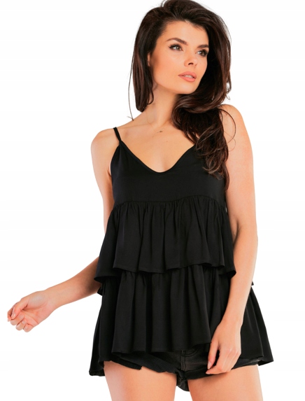 Košile na ramínka s oversize volánky, velikost L/XL