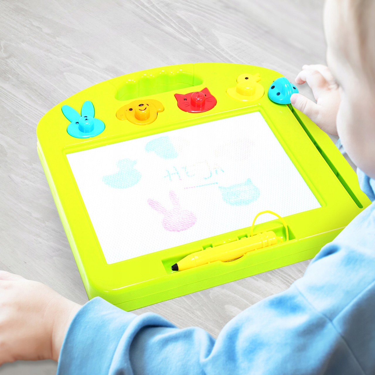 ZNIKOPIS KOLOROWY TABLICA MAGNETYCZNA STEMPELKI ZWIERZĄTKA DLA DZIECI Waga produktu z opakowaniem jednostkowym 0.4 kg