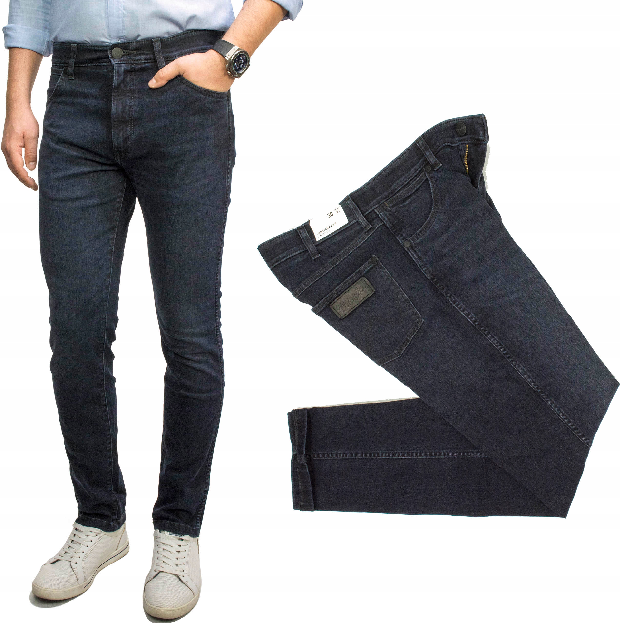 Wrangler Larston Midnight Rodeo męskie spodnie jeansy Slim W30 L32