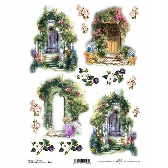 Papier Ryżowy A4 do decoupage ITD-R0461 drzwi
