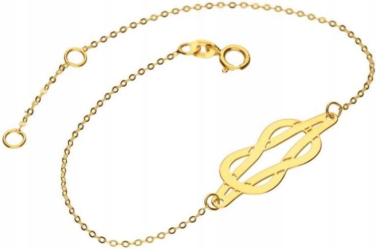 Zlatý náramek 585 módní dámský uzlíček celebrity 14kt jako dárek