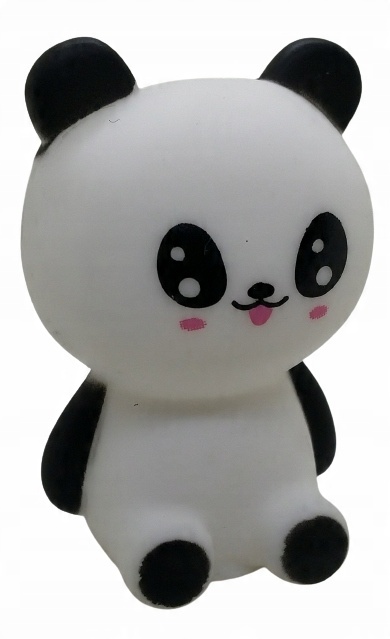 

gumowy gryzak panda z piszczałką wielkość 6 cm
