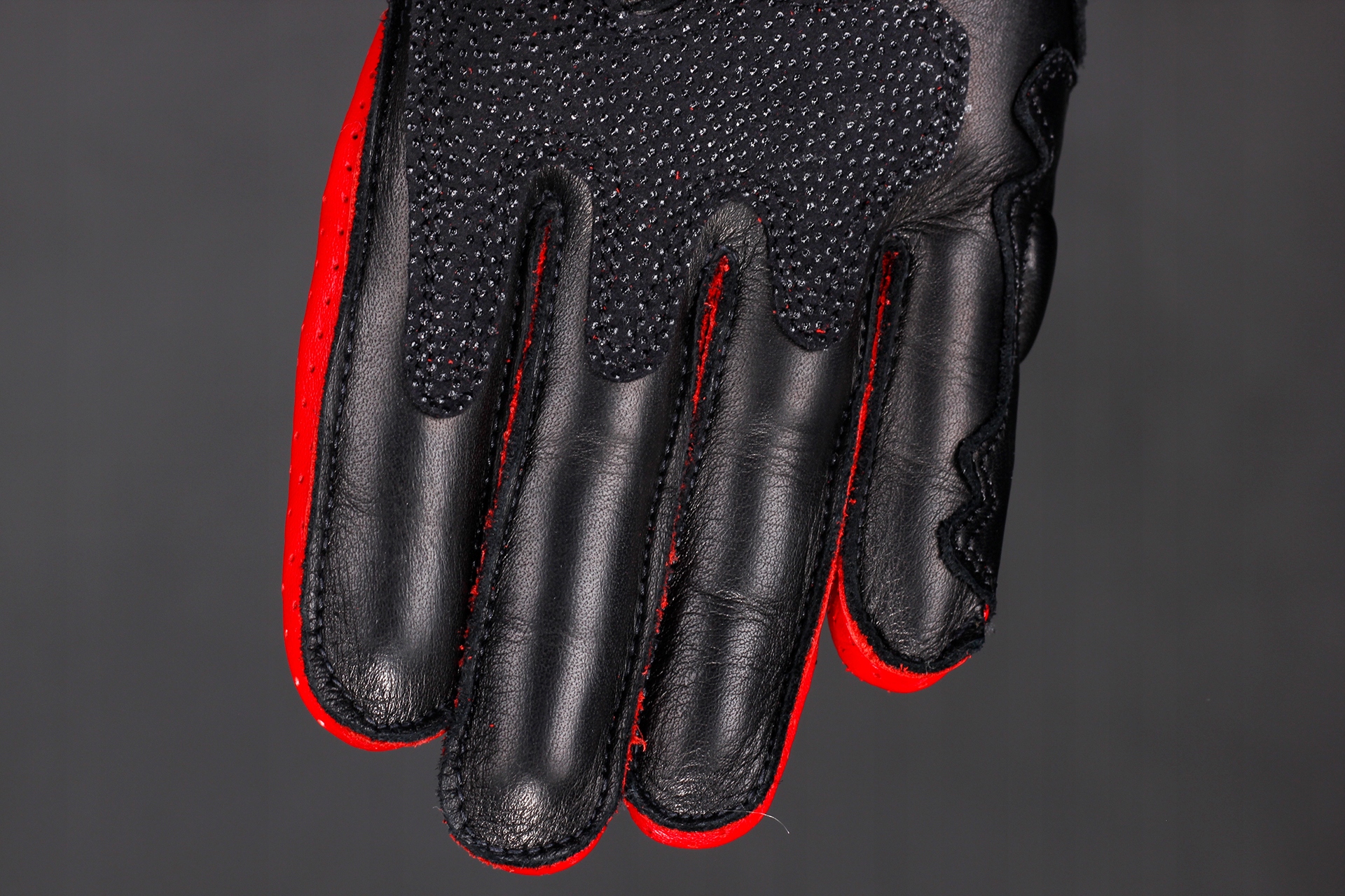 HUSAR ZR RACE RED SKÓRZANE RĘKAWICE MOTOCYKLOWE Rozmiar XL